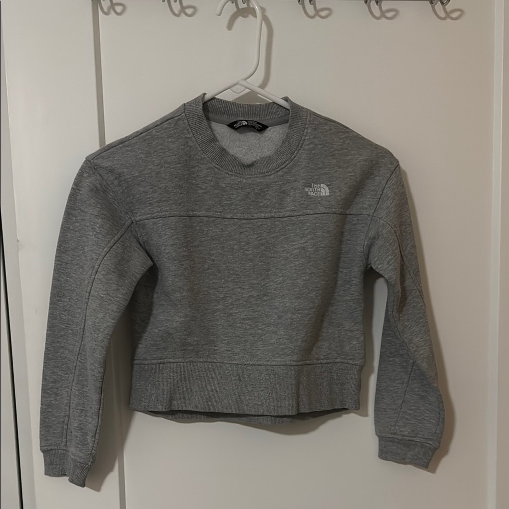 The North Face Gray Cropped Sweatshirt Cozy Athletic Style